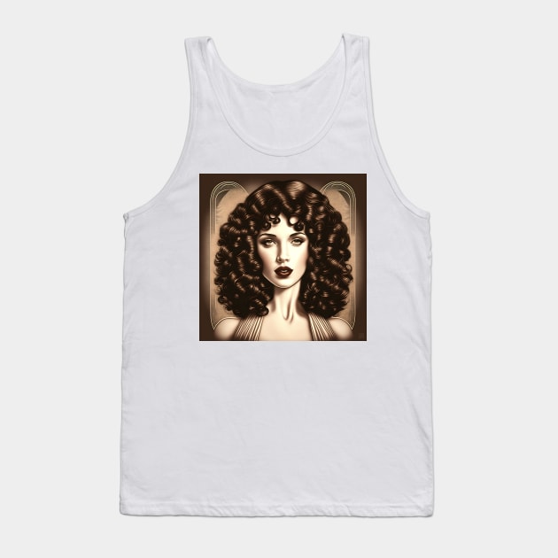 [AI Art] Classic brunette, Art Deco Style Tank Top by Sissely